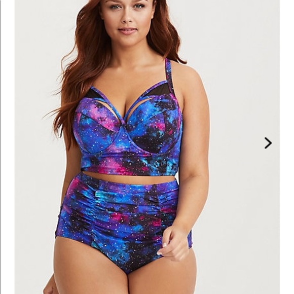 galaxy high waisted swimsuit